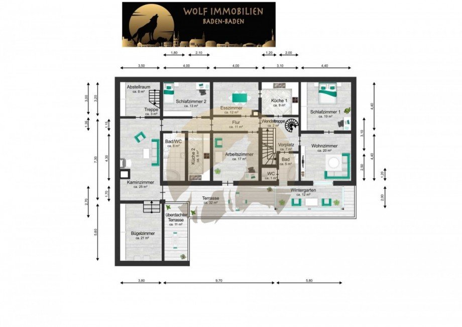 Grundriss OG Mehrfamilienhaus Malsch