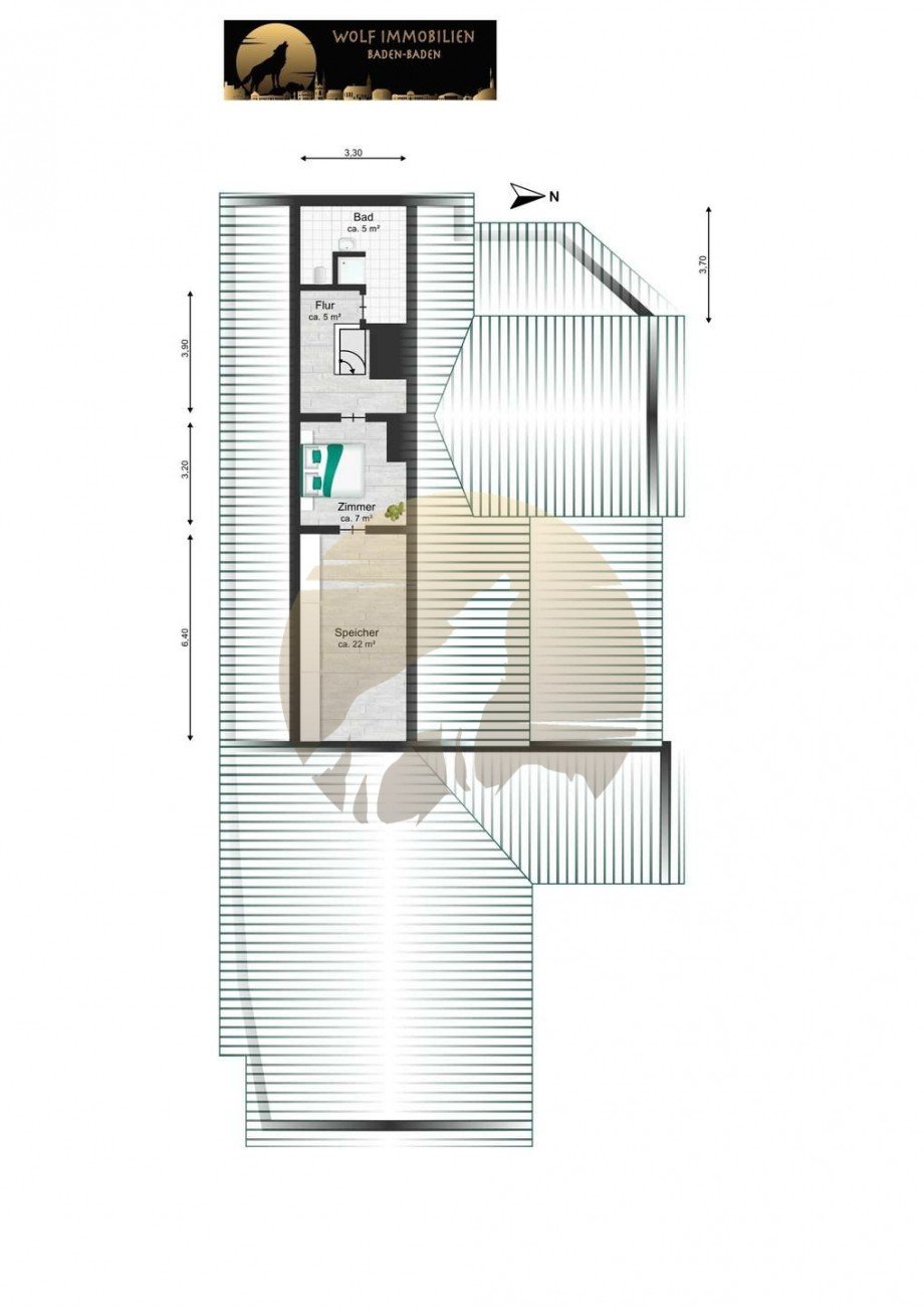 Grundriss DG rechts Mehrfamilienhaus B�hl