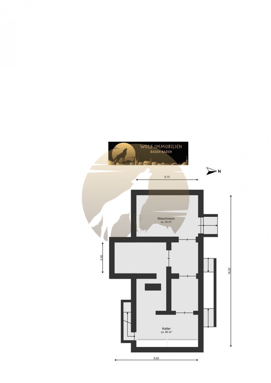 Grundriss UG Mehrfamilienhaus B�hl