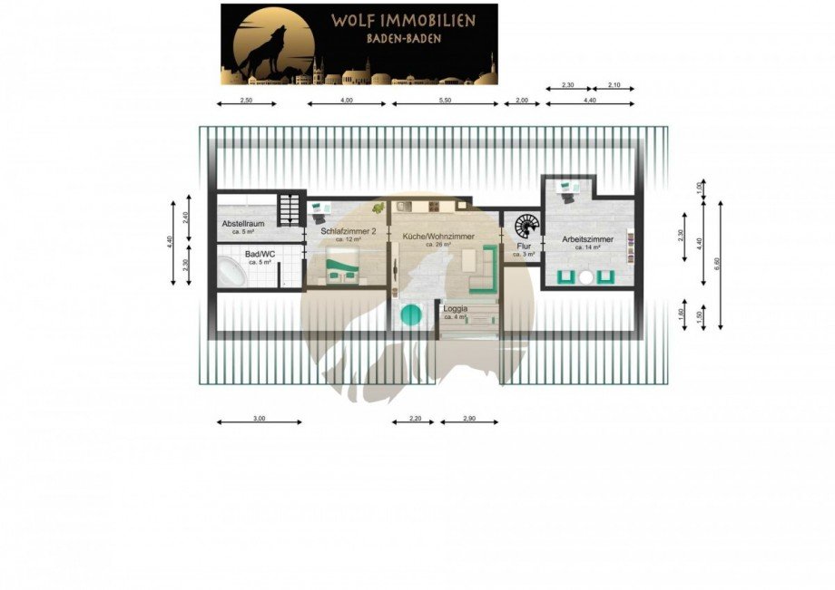 Grundriss DG Mehrfamilienhaus Malsch