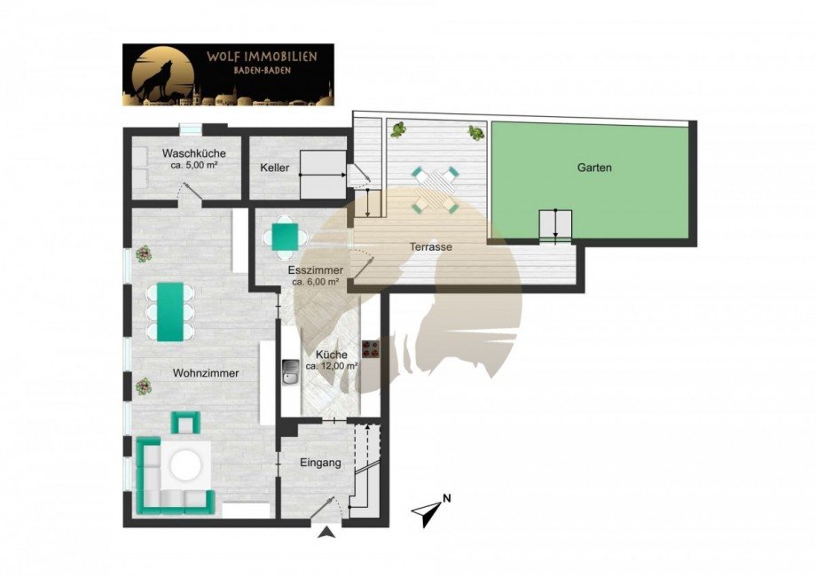 Grundriss EG Doppelhaush�lfte Gernsbach