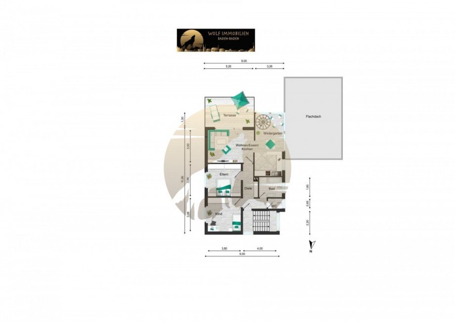 Grundriss Obergeschoss Zweifamilienhaus Rastatt