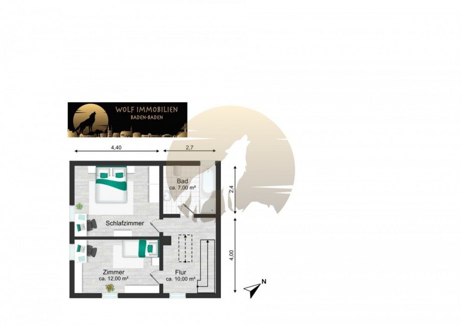 Grundriss OG Doppelhaush�lfte Gernsbach