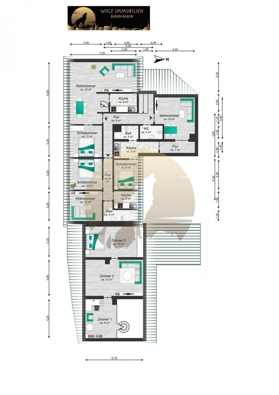Grundriss DG links Mehrfamilienhaus B�hl
