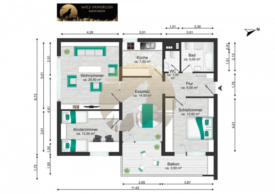 Grundriss Etagenwohnung Baden-Baden