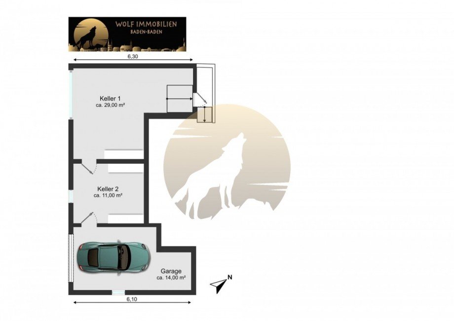 Grundriss UG Doppelhaush�lfte Gernsbach