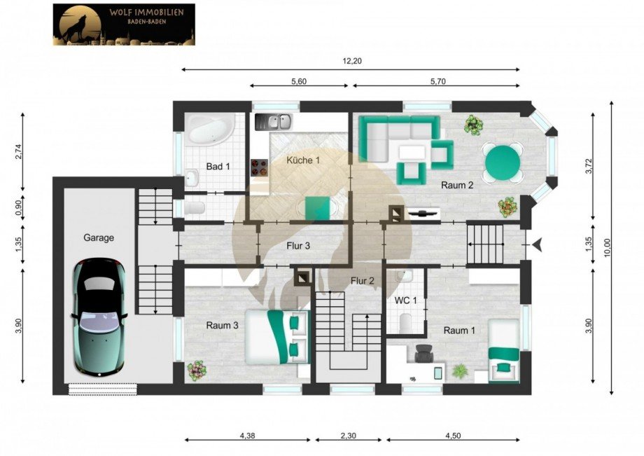 Grundriss Erdgeschoss Mehrfamilienhaus Gaggenau