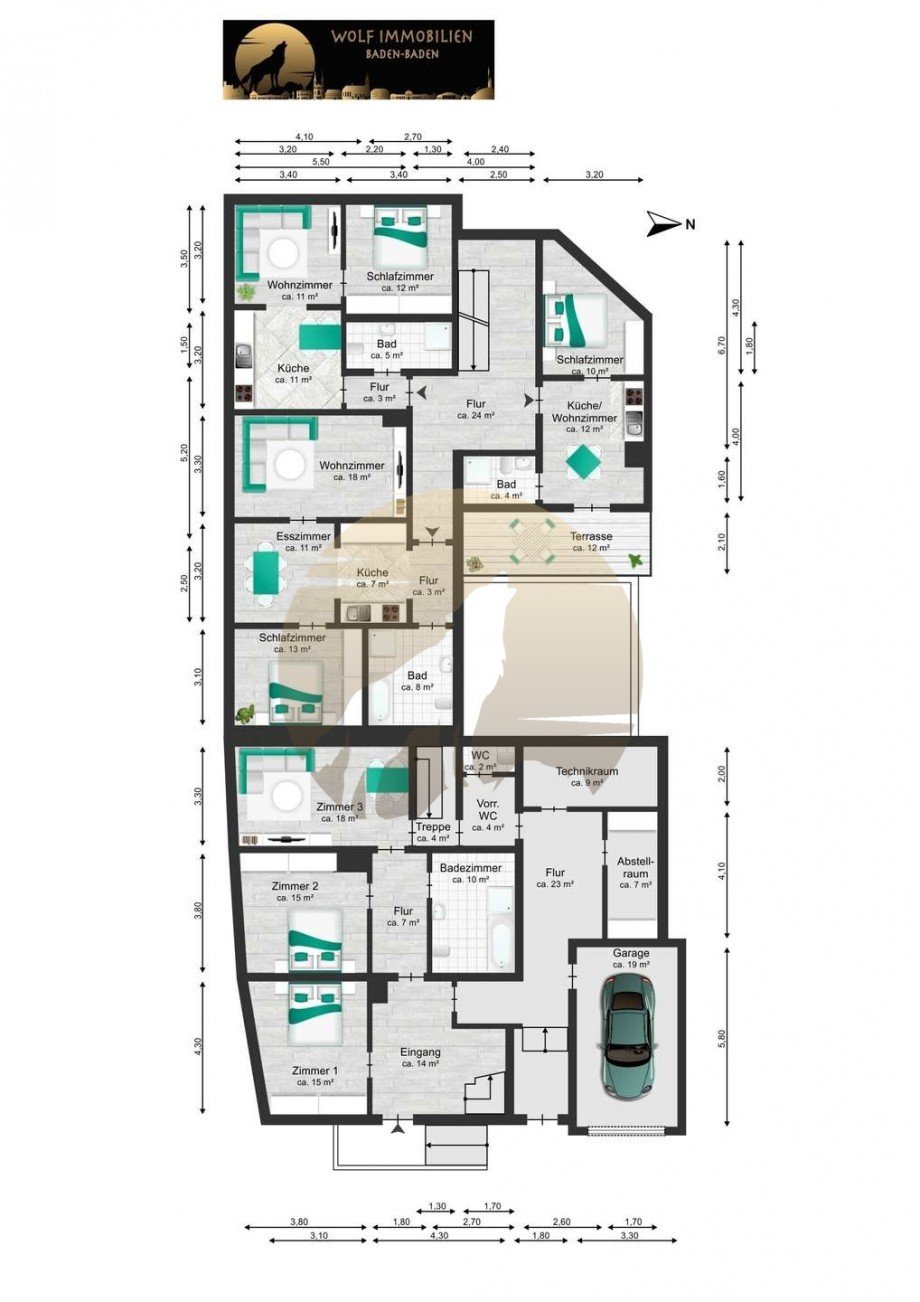 Grundriss OG links Mehrfamilienhaus B�hl